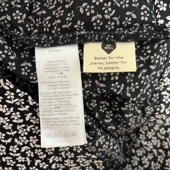 Madewell Lucie Wide-Leg Jumpsuit in Micro Daisy Black Floral Size XL - Picture 11 of 12